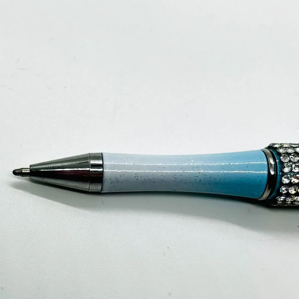 Unique Handmade Blue Ombre Iridescent Crystals Beaded Pen